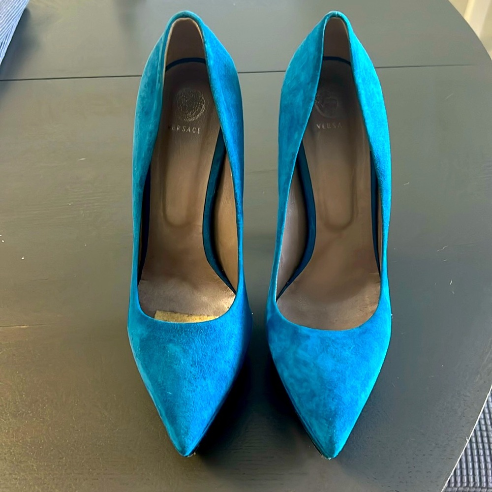 Versace - Electric Blue stilettos. Size 38